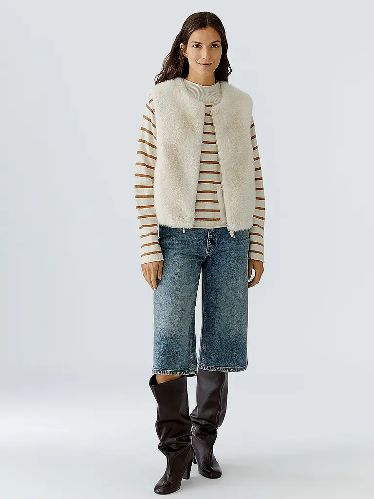 OUÍ | Chaleco con aspecto de piel | Beige