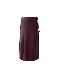 OUÍ | Falda cruzada efecto piel | Rojo oscuro