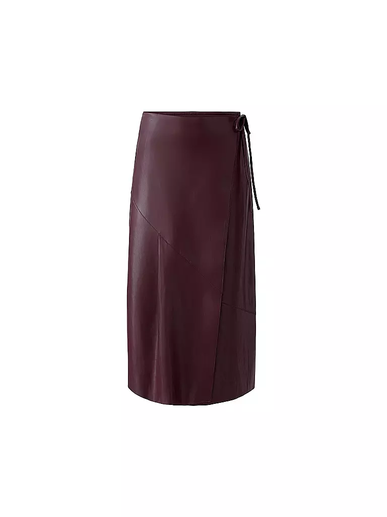 OUÍ | Falda cruzada efecto piel | Rojo oscuro
