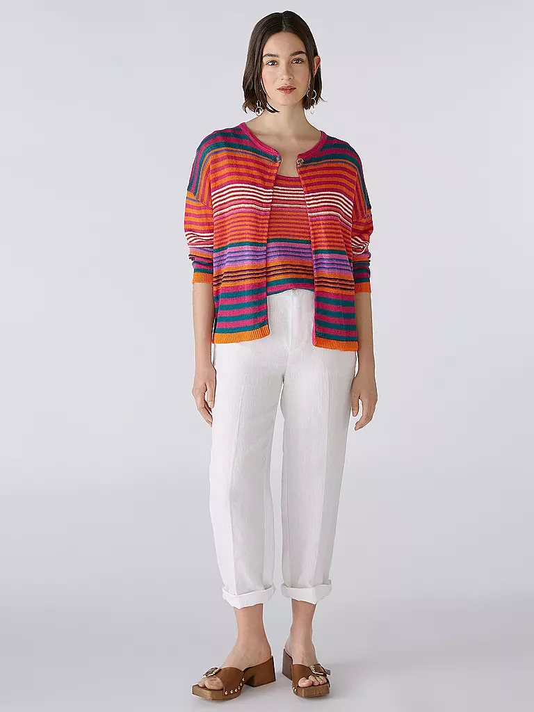 OUÍ | Leinen Strickjacke | Multicolor