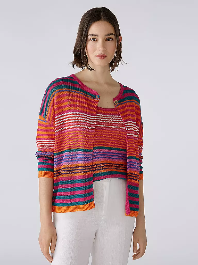 OUÍ | Leinen Strickjacke | Multicolor