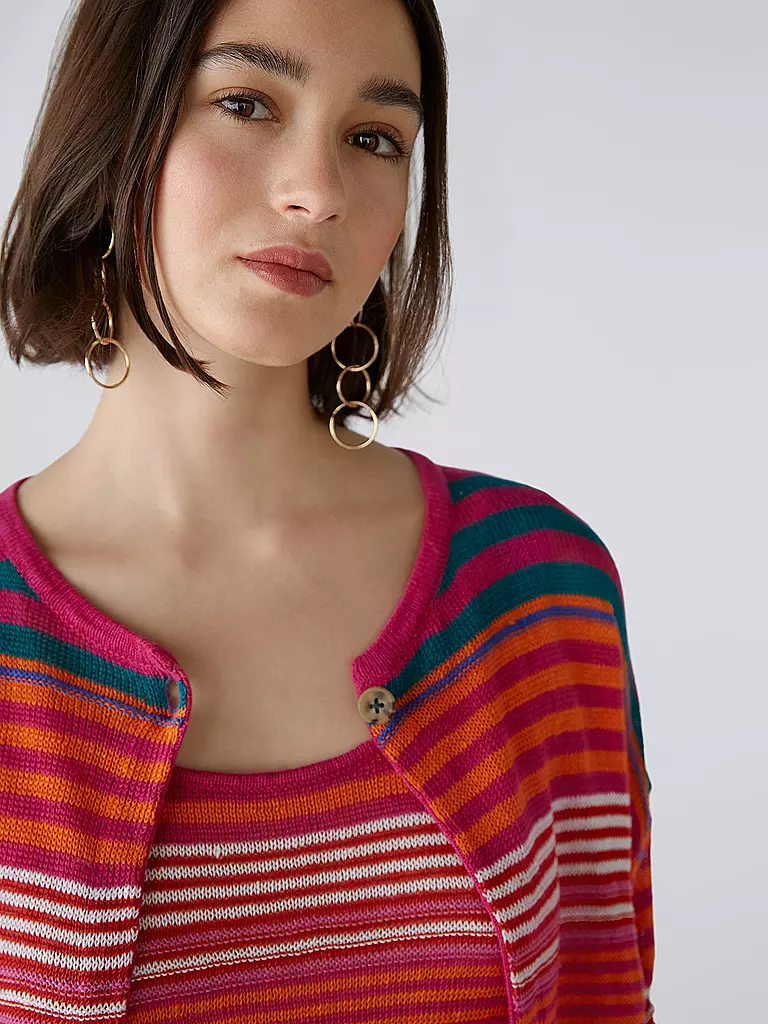 OUÍ | Leinen Strickjacke | Multicolor