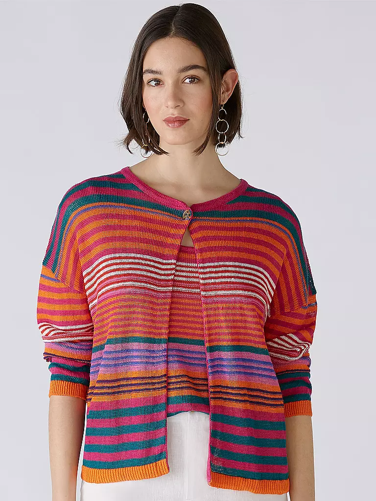 OUÍ | Leinen Strickjacke | Multicolor
