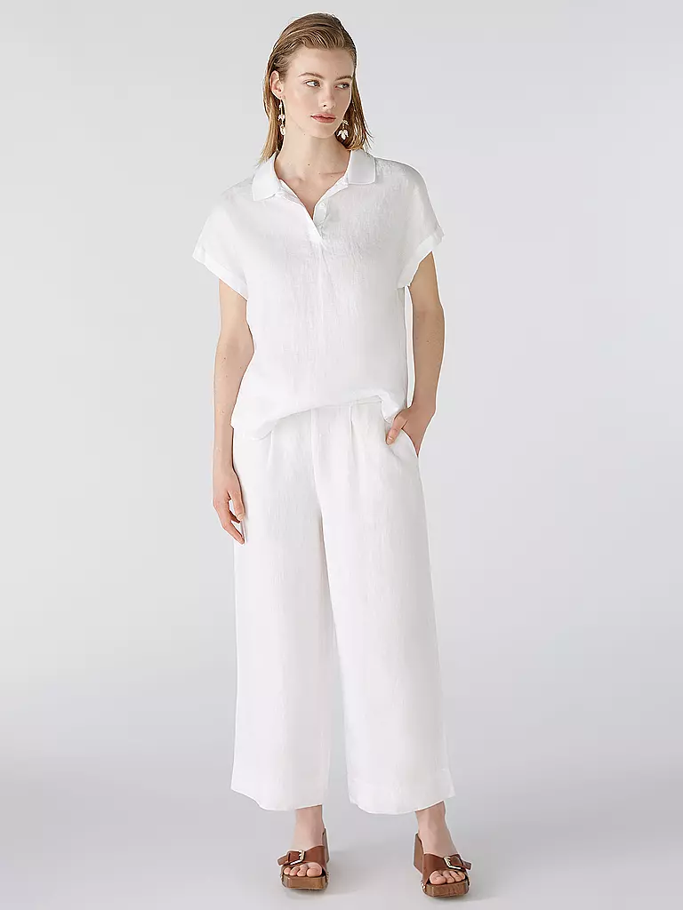 OUÍ | Leinenbluse | Blanco