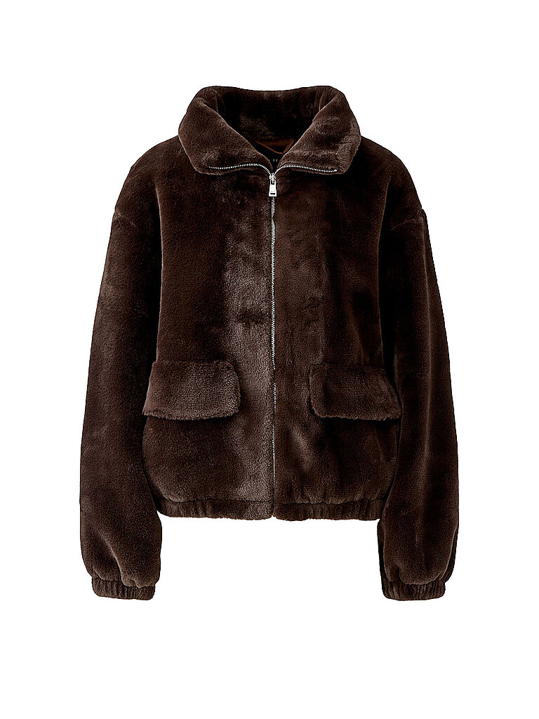 OUÍ Chaqueta de efecto pelo marrón