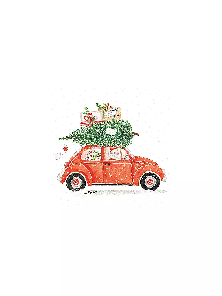 PAPER-PRODUCTS | Weihnachts Lunch-Servietten 33x33cm CHR. DELIVERY | Rojo