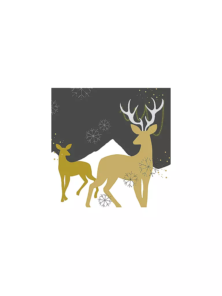 PAPER-PRODUCTS | Weihnachts Lunch-Servietten 33x33cm GOLDEN DEER  | Oro