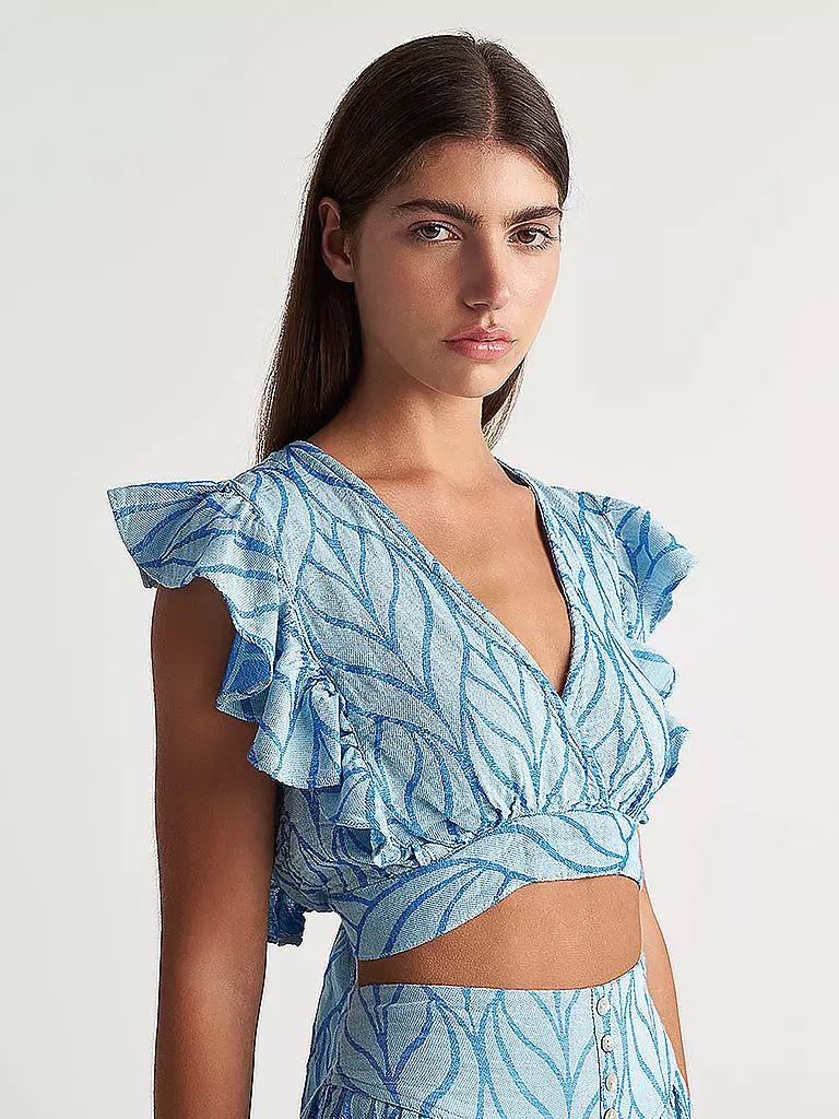 PEARL & CAVIAR | Top corto ajustado ZAKAR | Azul