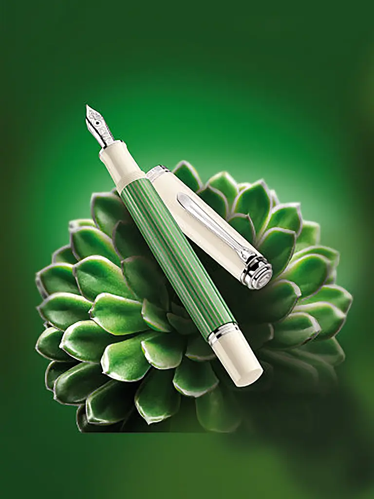 PELIKAN | Pluma estilográfica Souverän® M605 Medium Verde-Blanco | 