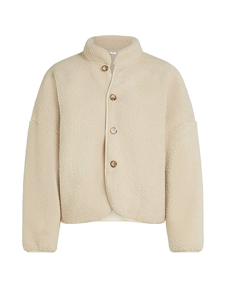 Chaqueta de aspecto de piel crema M