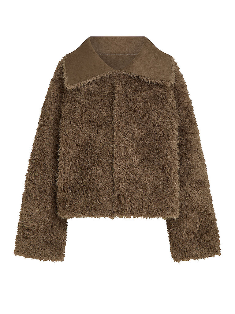 PENN&INK Chaqueta de efecto piel marrón