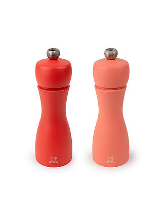 PEUGEOT | Molino de sal/pimienta 2 pzs. TAHITI Fuego 15cm Haya Albaricoque/Rojo