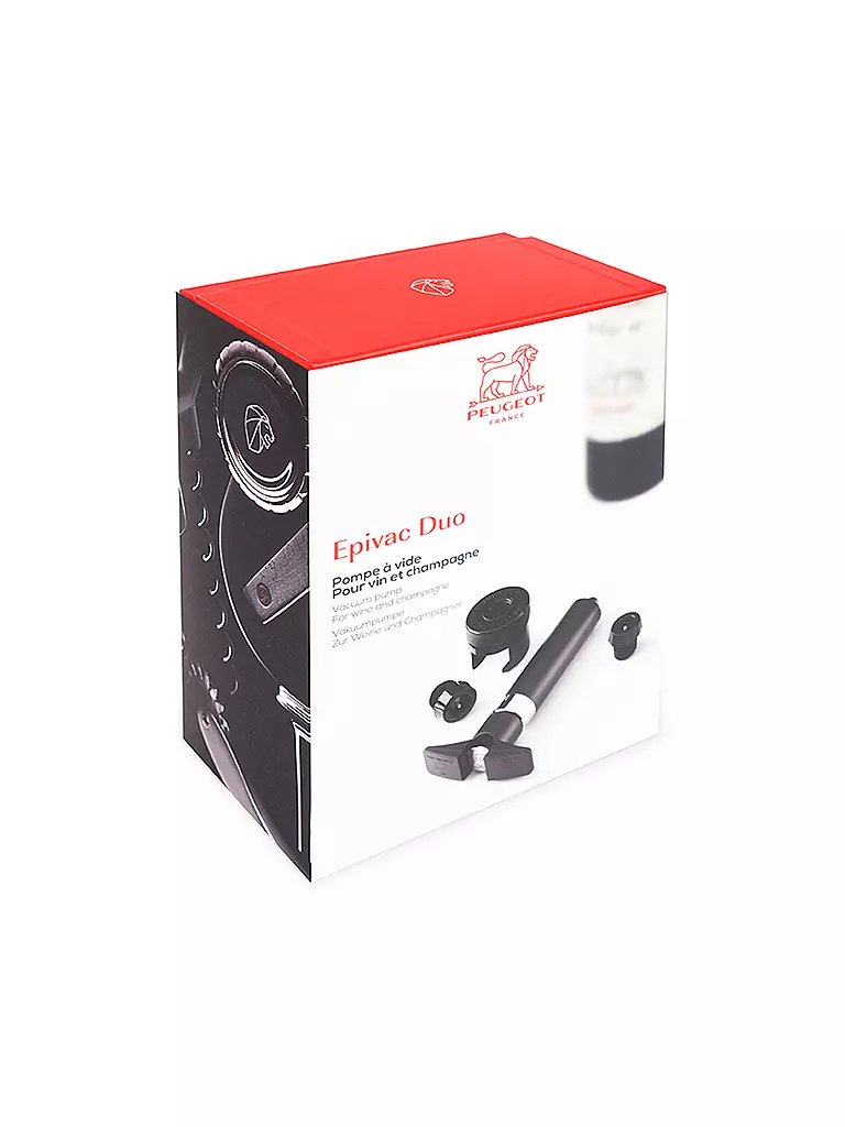 PEUGEOT | Bomba de vacío para vino y champán Epivac Duo 15cm Negro | Negro