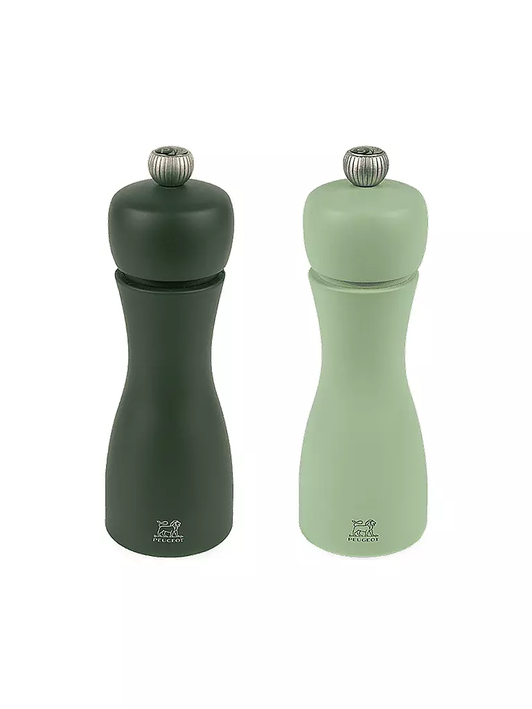 PEUGEOT | Juego de molinillo de pimienta y sal TAHITI WASSER 2 pzas. 15cm Haya / Verde claro y oscuro | Verde