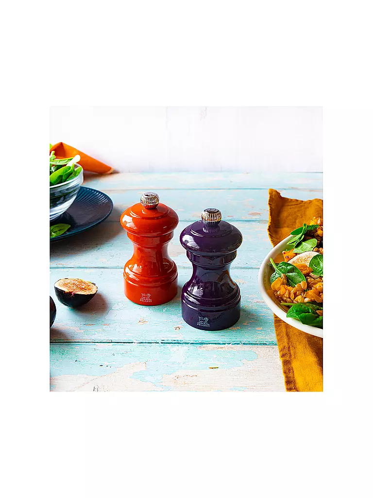 PEUGEOT | Molinillo de sal BISTRORAMA 10cm Haya/Terracota | Naranja