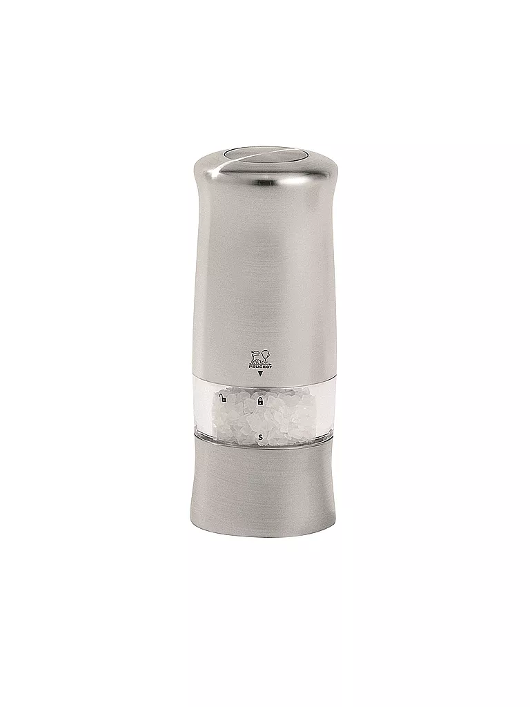 PEUGEOT | Molinillo de sal eléctrico "Zeli" 14 cm (cromo mate) | Plata