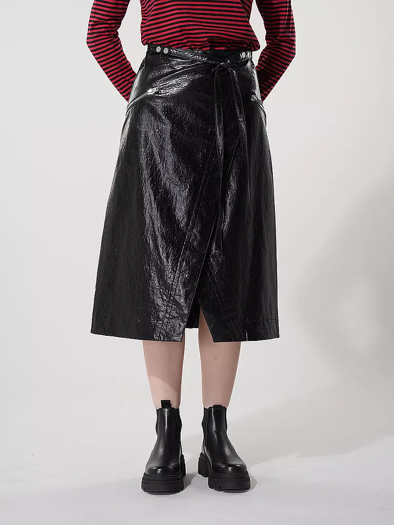 PHILLIP LIM | Midi falda de efecto cuero | Negro