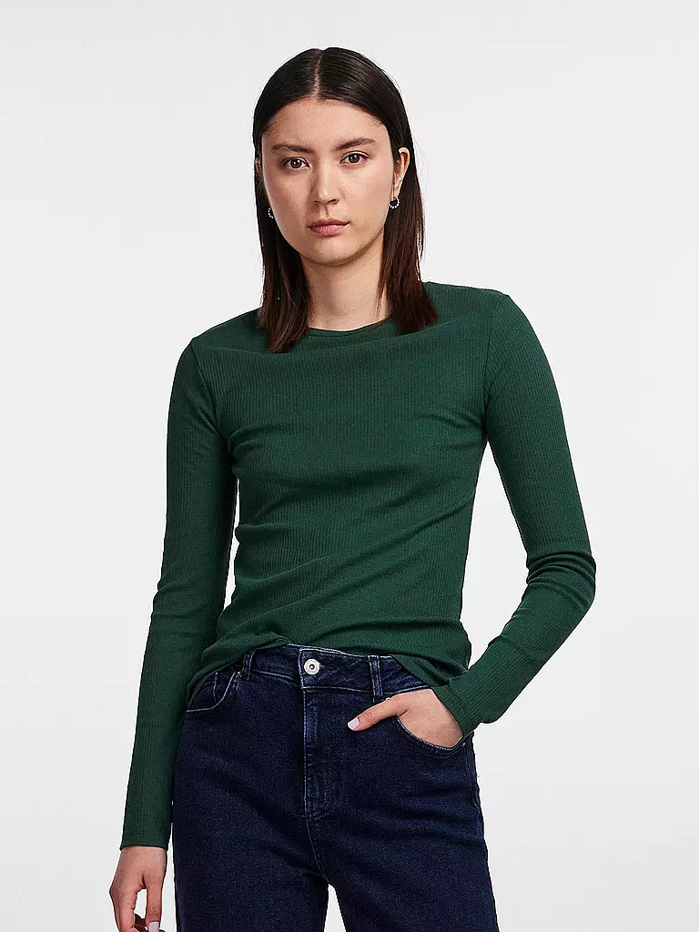 PIECES | Camiseta de manga larga PCRUKA | Verde oscuro