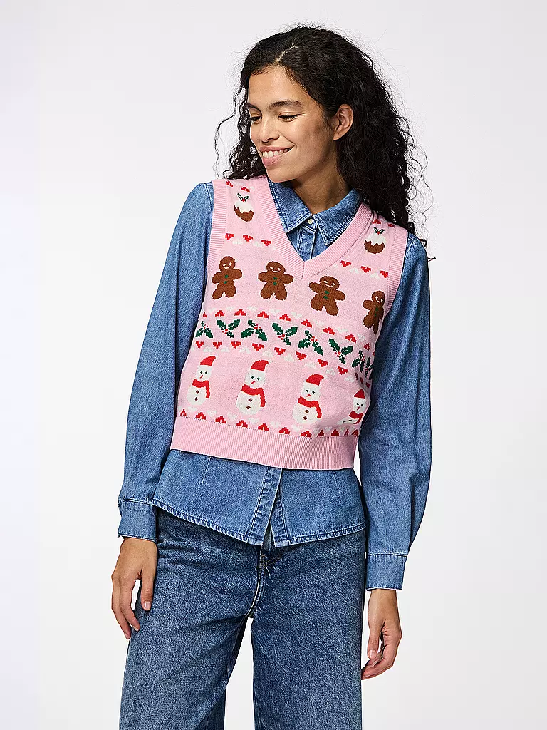 PIECES | Pullunder PCJOLLY XMAS
Marke: PIECES
Farbe: rosa
Kategorien: Moda,Mujer
Largo de la manga: sin mangas
Escote: Cuello en V
Material: Poliacrílico / Acrílico,Punto
Diseño: Estampado completo
Corte (Prenda exterior): Regular |