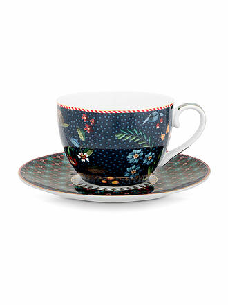 PIP STUDIO | Juego de 2 tazas de capuchino con plato BERRY BLUES 280ml Azul