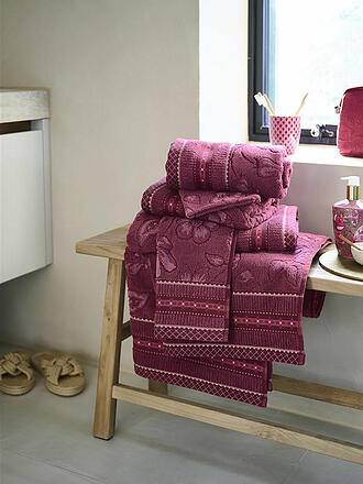 PIP STUDIO | Guante de baño JASMIN JACQUARD 16x22cm Rosa Oscuro