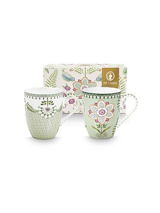 PIP STUDIO | Juego de 2 tazas grandes con asa LILY & LOTUS 350ml Verde claro