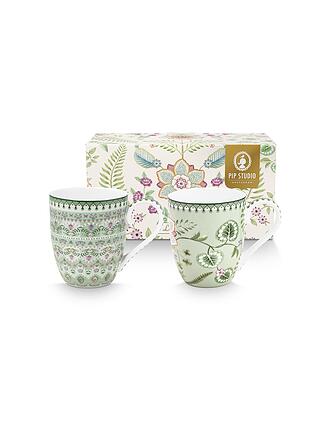 PIP STUDIO | Juego de 2 tazas con asa XLarge LILY & LOTUS 450ml Verde Claro