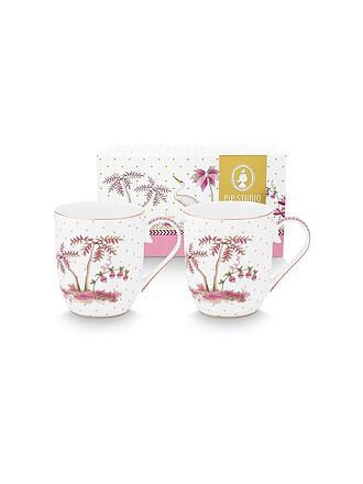 PIP STUDIO | Juego de 2 tazas pequeñas con asa de 145 ml JOLIE DOTS Oro/Rosa