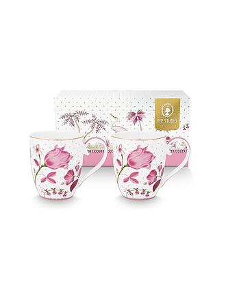 PIP STUDIO | Juego de 2 tazas con asa XLarge de 450 ml JOLIE Tulip Pink