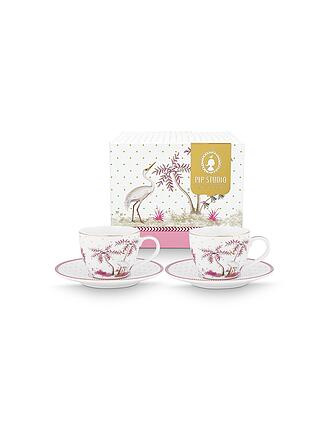 PIP STUDIO | Juego de 2 tazas de espresso con platillo de 120 ml JOLIE DOTS Oro/Rosa
