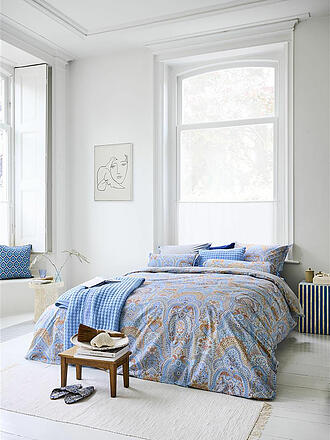 PIP STUDIO | Ropa de cama de percal JABALI FLOWER 70x90cm / 140x200cm Azul