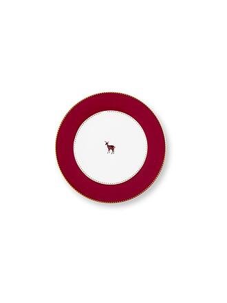 PIP STUDIO | Plato de postre 17cm LOVE BIRDS Rojo Oscuro