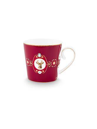 PIP STUDIO | Taza grande con asa LOVE BIRDS MEDALLION Rojo Oscuro