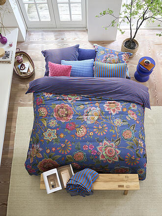 PIP STUDIO | Percal Juego de cama BOMBAY BOLD 70x90cm/140x200cm Azul Oscuro