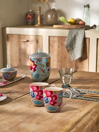 PIP STUDIO | Juego de 2 tazas con asa de 450 ml XLarge BLOOMING TALES Fantasy Khaki