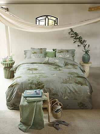 PIP STUDIO | Ropa de cama de percal DARJEELING DAYS 70x90cm/140x200cm Verde