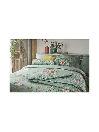 PIP STUDIO | Ropa de cama de percal EVERBLOMM 70x90cm/140x200cm Verde