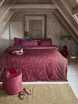PIP STUDIO | Ropa de cama de percal FLORA BANGALORE 70x90cm/140x200cm Rosa oscuro