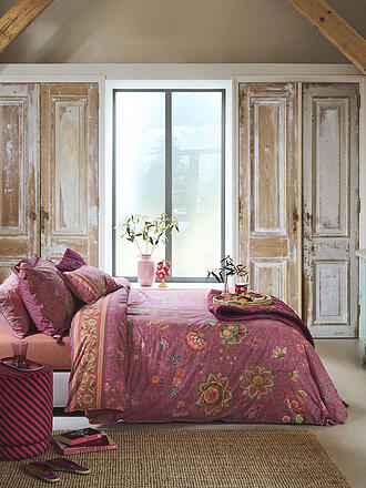 PIP STUDIO | Ropa de cama de percal MUMBAI EVENING 70x90cm/140x200cm Rosa oscuro