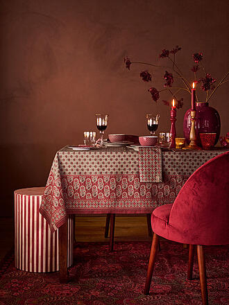 PIP STUDIO | Mantel BLOOMING TALES 150x300cm Rojo Oscuro