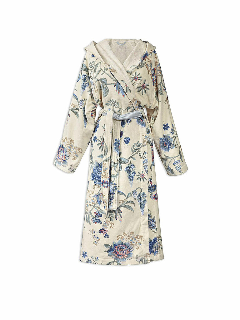 Albornoz de mujer SECRET GARDEN Blanco-Azul blanco M