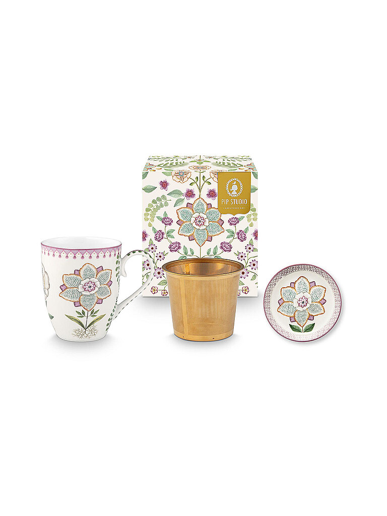 Juego de té Tea for One 3 piezas LILY&LOTUS Lilac blanco