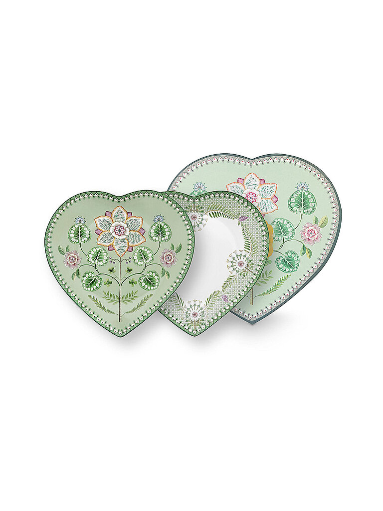 Plato corazón 21,5cm Juego de 2 LILY&LOTUS Light Green verde
