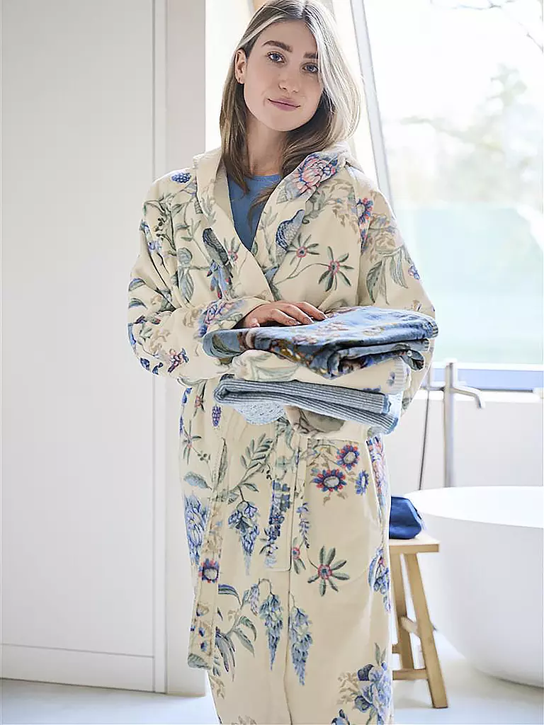 PIP STUDIO | Albornoz de mujer SECRET GARDEN Blanco-Azul | 