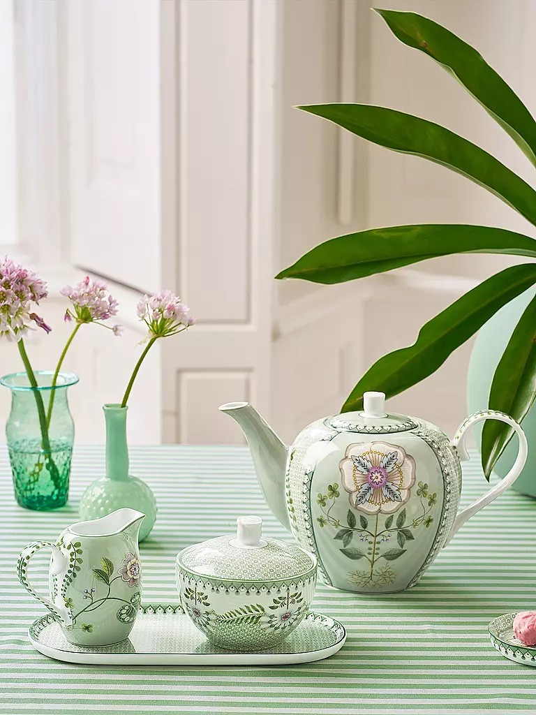 PIP STUDIO | Azucarero 300ml LILY & LOTUS Tiles Light Gr. | Verde claro