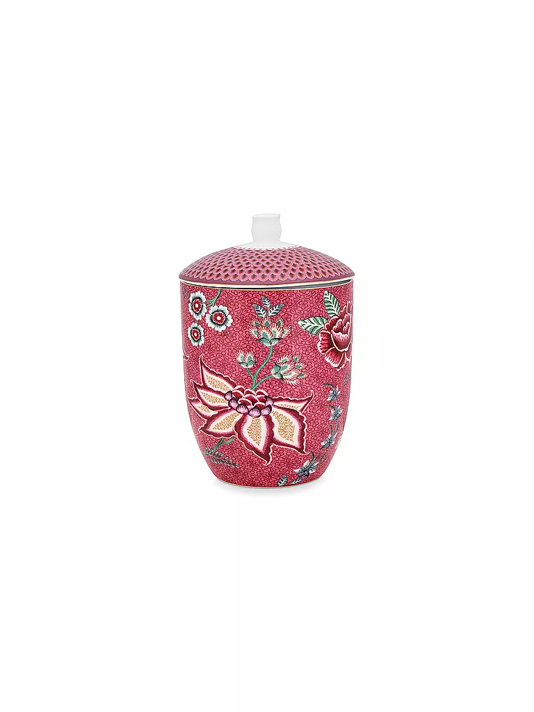 PIP STUDIO | Bote con tapa 1500ml Flower Festival Dark Pink | Baya