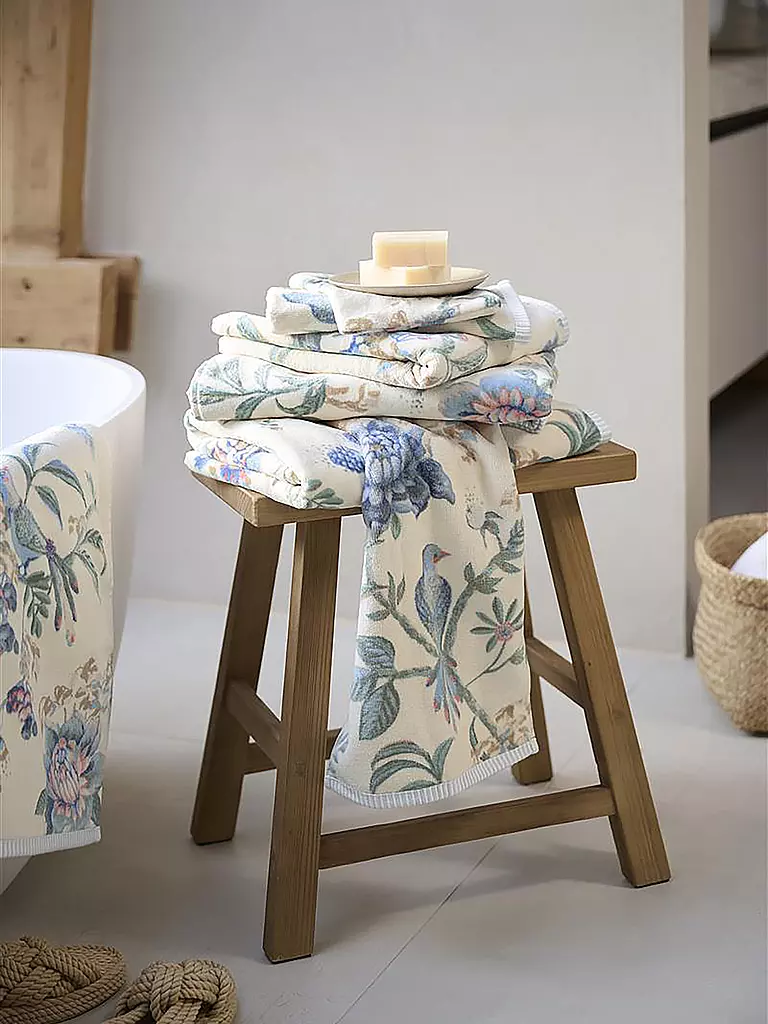 PIP STUDIO | Guante de baño 16x22cm SECRET GARDEN Blanco-Azul | Blanco