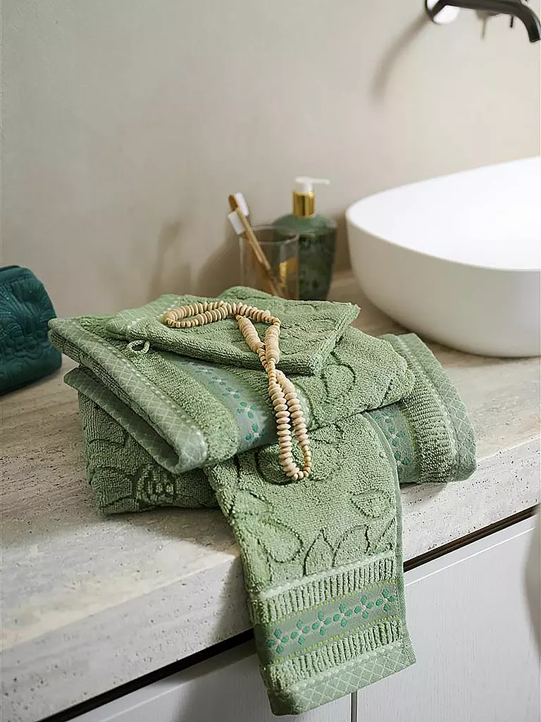 PIP STUDIO | Guante de baño JASMIN JACQUARD 16x22cm Verde | Verde