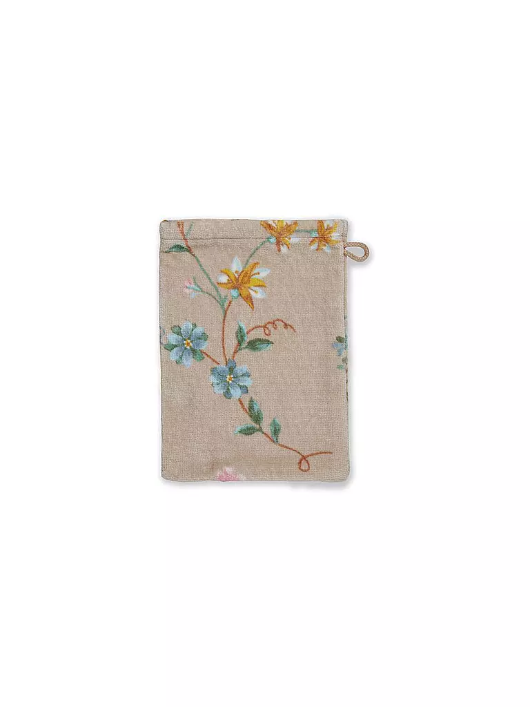PIP STUDIO | Guante de baño LES FLEURS 16x22cm Caqui | Marrón claro