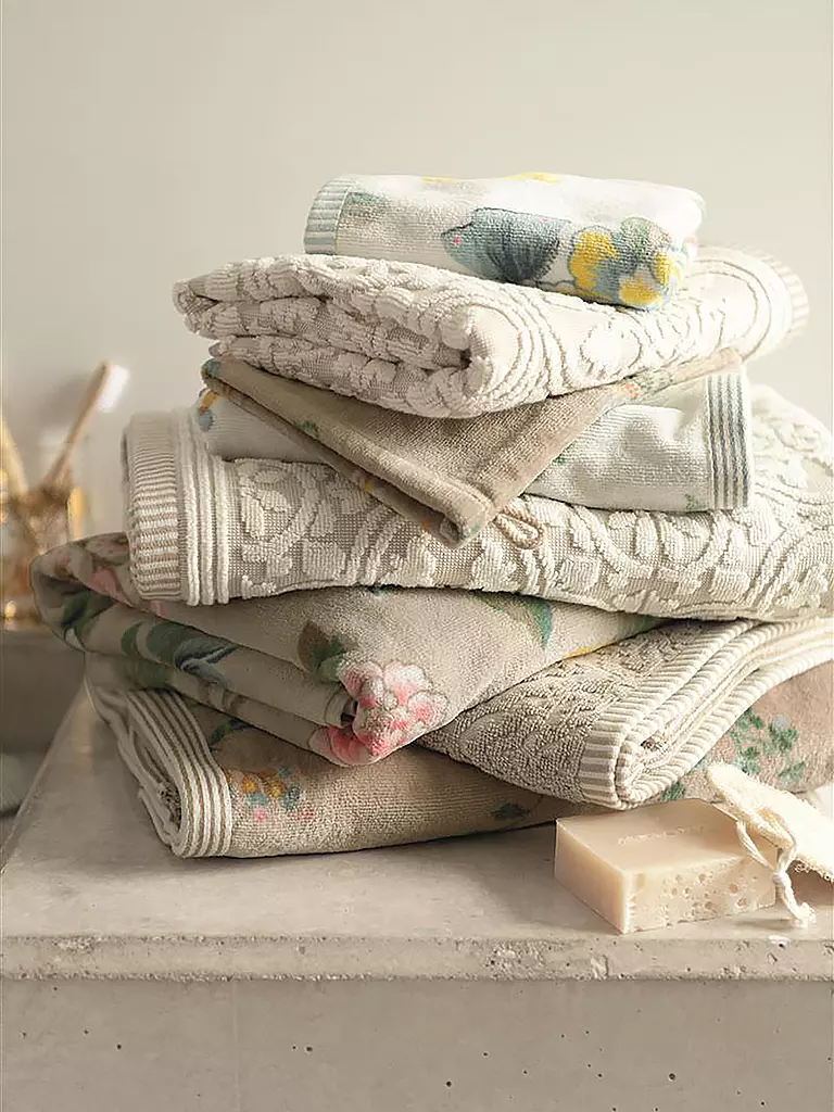PIP STUDIO | Guante de baño LES FLEURS 16x22cm Caqui | Marrón claro